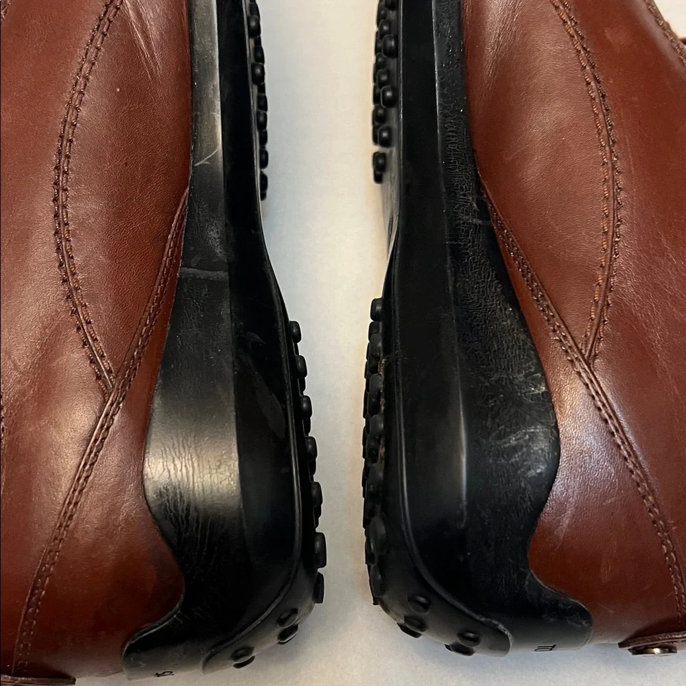 TOD’S WOMENS BROWN LEATHER DRIVING SHOES SIZE 38.5